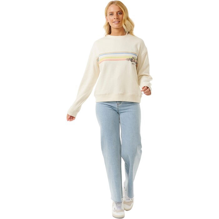 2024 Rip Curl Frauen Hoffman Relaxed Crew 079WFL - Bone